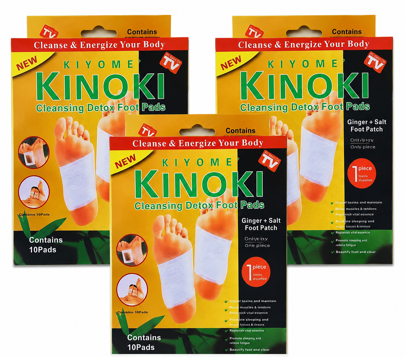 Adhesive Body and Foot Patch to Detox||Organic Natural ingredients|Cleansing Detox Foot Pads Toxins Stress Relief||30 Relief toxin Foot Pads And 30 Adhesive Sheets|| pack of 3 box