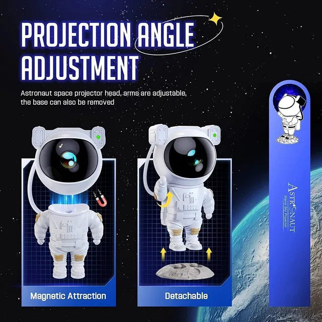 Astronaut Galaxy Projector for men showcasing various nebula effects and star patterns for home decor.