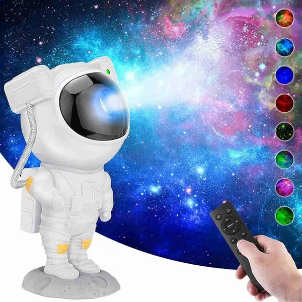 Astronaut Galaxy Projector for men showcasing various nebula effects and star patterns for home decor.