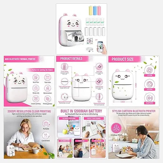 portable inkless mini printer for students