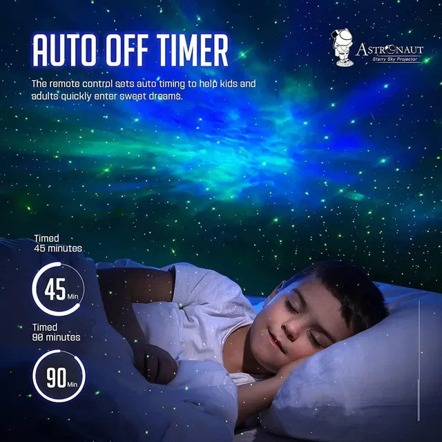 Astronaut Galaxy Projector for men showcasing various nebula effects and star patterns for home decor.