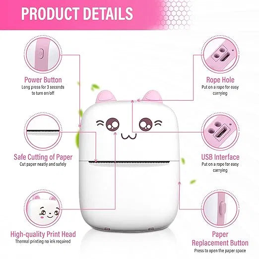 portable inkless mini printer for students