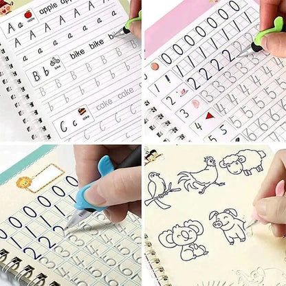 Kid's Magic Reusable CopyBook (10 Refill, 4 Book, 1 Pen, 1 Grip)
