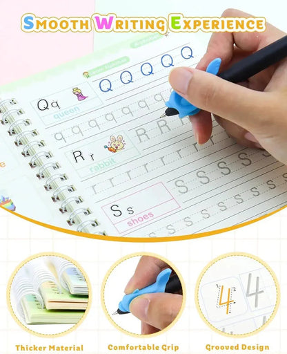 Kid's Magic Reusable CopyBook (10 Refill, 4 Book, 1 Pen, 1 Grip)